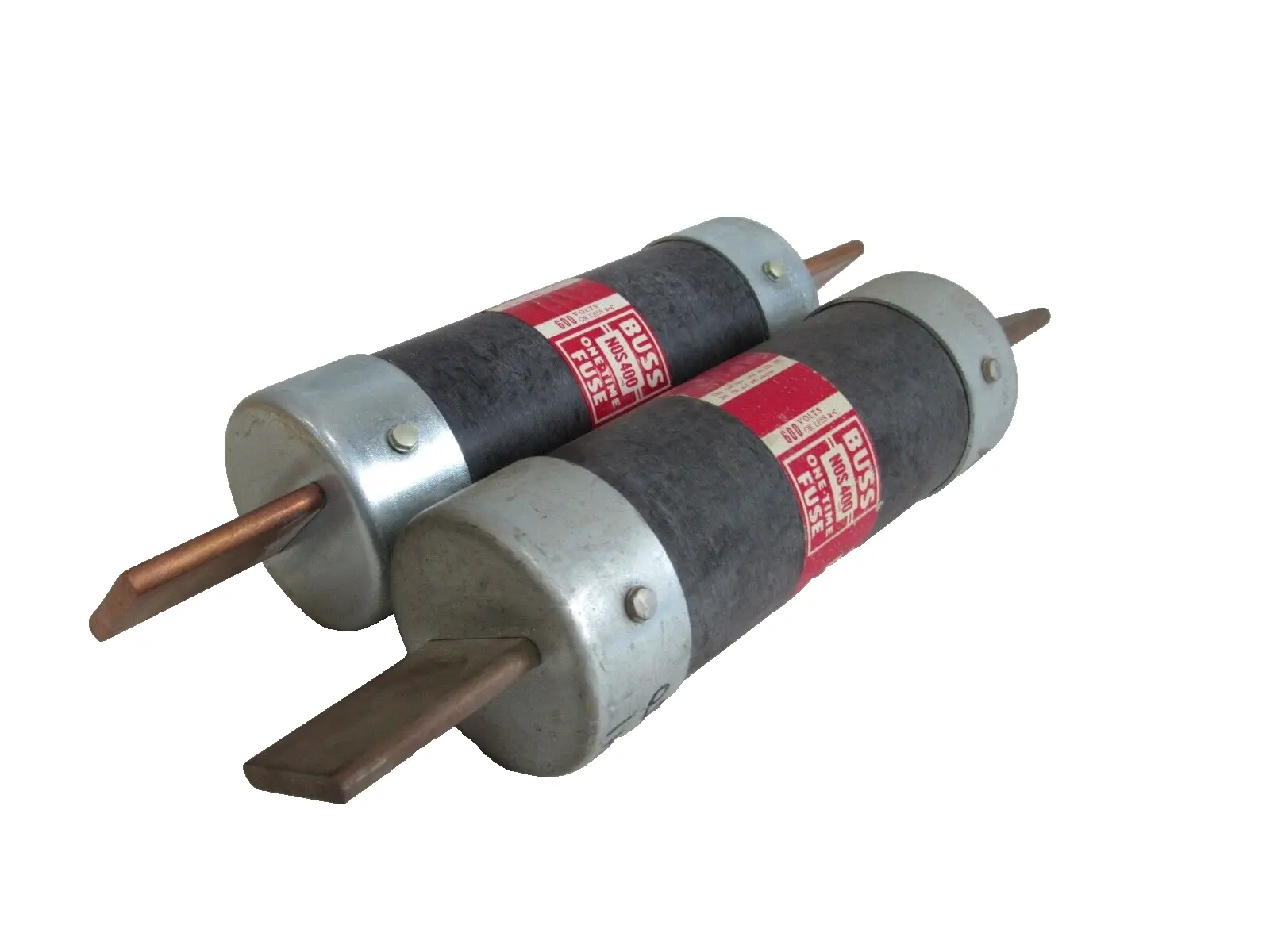 NEW LOT OF 2 BUSSMAN NOS-400 ONE TIME FUSE 600V NOS400