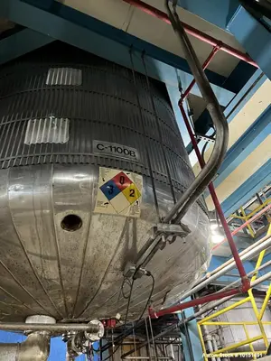 Used 2,200 Gallon 316L Stainless Steel Jacketed Mix Tank with 15 HP Agitator