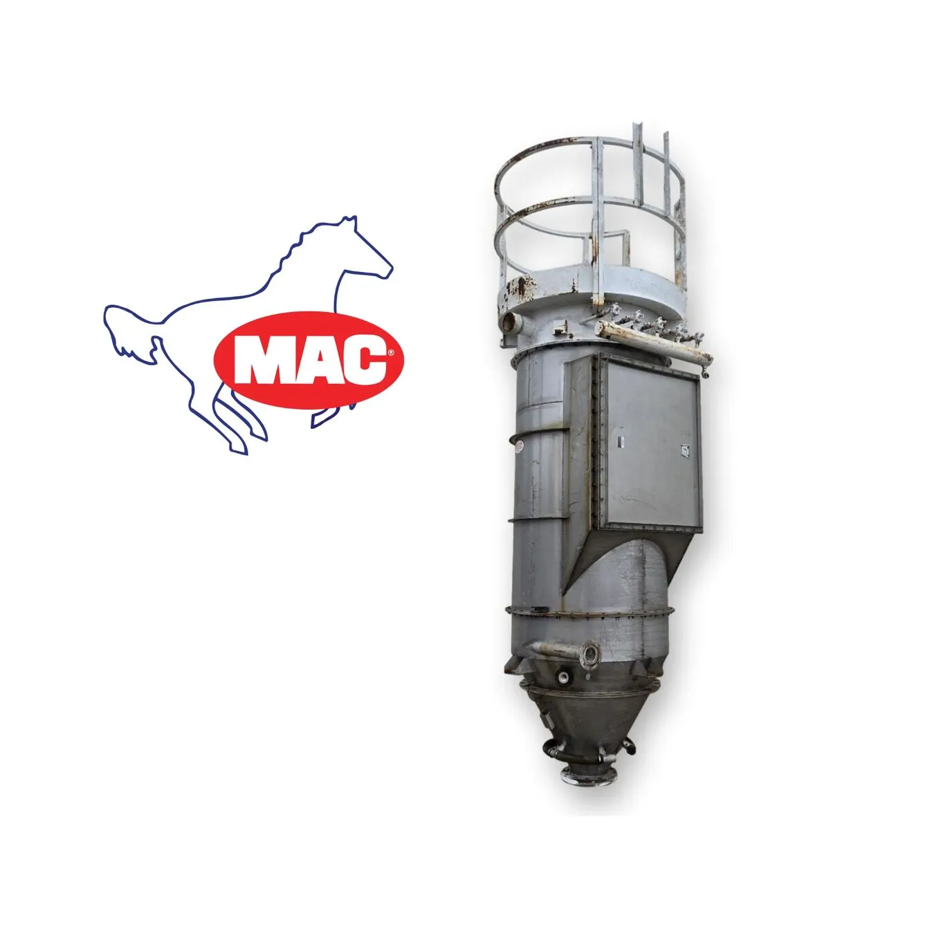 Used 1463 CFM MAC Stainless Steel Filter Receiver Dust Collector 209 sq ft