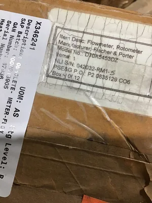 Fischer Porter D10A5453DZ Flowmeter Rotometer