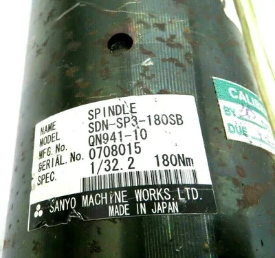 USED SANYO SDN-SP3-180SB NUTRUNNER SPINDLE 124334 SDN-ST3-180A SDNSP3180SB