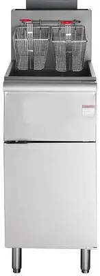 Natural or Liquid Propane 50 lb. Stainless Steel Floor Fryer - 120,000 BTU