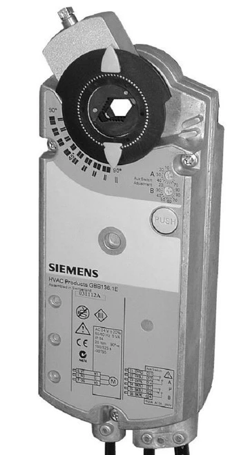 Siemens GBB136.1E Rotary Air Damper Actuator, AC 24 V, 3-Position, 25 Nm, 150 s [New]