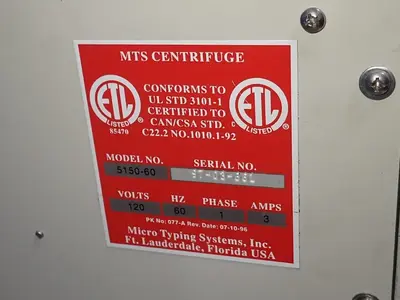 Used MICRO TYPING SYSTEMS INC 515060 Lab Centrifuges Ohio US | HGR 24 #755041
