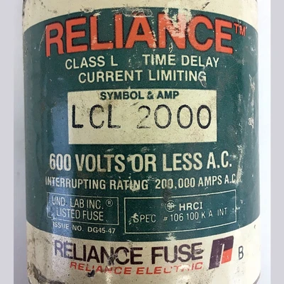 Reliance Class L 2000 Amp Fuse
