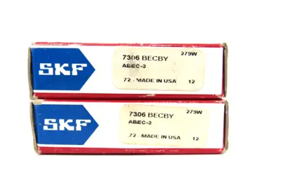 LOT OF 2 NEW SKF 7306 BECBY BALL BEARINGS 7306BECBY