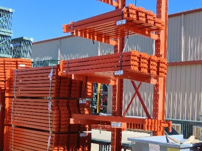Cantilever Rack 2 W6-9 Post 2 Shelf 1-Side 96" 8' Upright 53"W 48" Arms 1620#