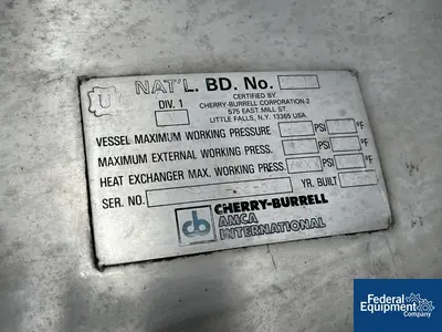 USED Cherry-Burrell 650 Gal Cherry Burrell Receiver Tank, 316 S/S, 20#