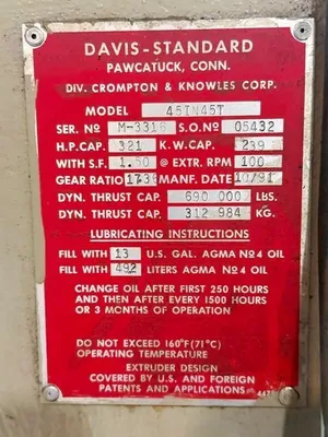 DAVIS STANDARD 4.5" Single Screw Extruders | Perry Equipment (7)
