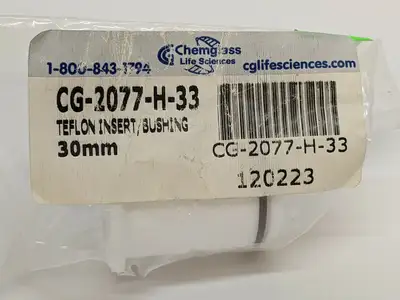 NEW CHEMGLASS STIRRER BEARING PTFE INSERT / BUSHING, 30MM