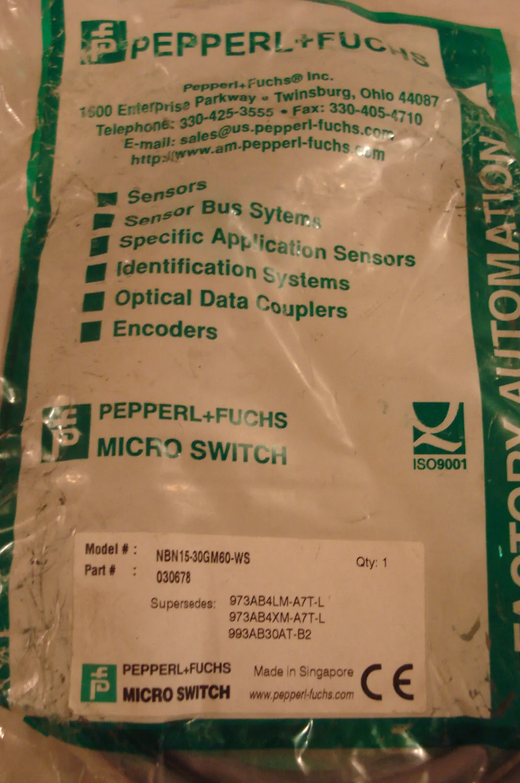 NEW NEW PEPPERL + FUCHS PROXIMITY SENSOR NBN15-30GM60-WS