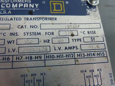 Square D 32749-17145-001 Stepdown Transformer 15 kVA 3Ph HV 480V LV 208Y/120
