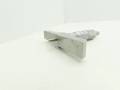 Mitutoyo 128-106 Depth Gage Micrometer 0-1" Range .001"Grad 4" Base
