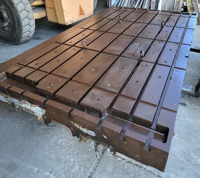 FLOOR PLATES USED T-SLOTTED LAYOUT TABLE  66"W X 122"L X 7"H Boring Mill Tooling | Cleveland Machinery Sales, Inc. (1)