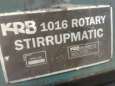 USED KRB MULTIFORM #1016 ROTARY STIRRUPMATIC