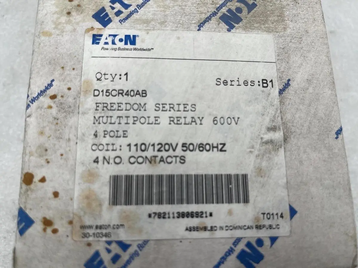 EATON D15CR40AB SER. B1 110/120V 10A NSMP STOCK 3860