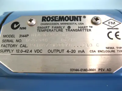 Used Rosemount 3144P D1A2NAM5K1021 Sensors New Hampshire US | Bitter End Trading #1453007