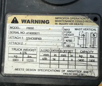 Used CAT P8000 Liquid Propane Forklifts Michigan US | KD Equipment Sales #1553466