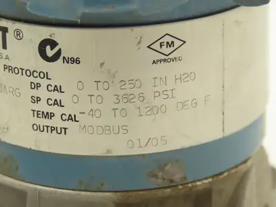 Rosemount 3095 FB2DBBA13AB001ANDP Pressure Transmitter 7.5-30VDC 3626PSI