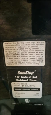 Used SAWSTOP ICS53230 Woodworking Table Saws California US | MachineryMax #1324791