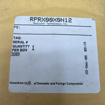 NEW Fisher RPRX00X0N12