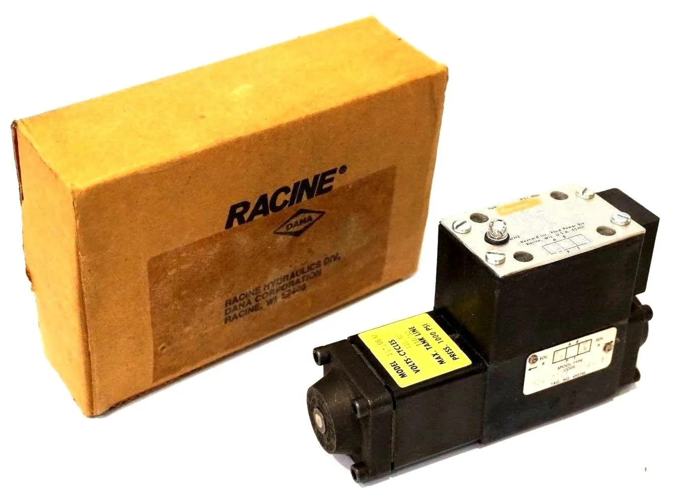 NEW RACINE FD4-DTDS-101SA-31-0184 SOLENOID VALVE 1000 PSI FD4DTDS101SA310184