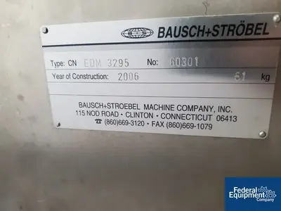 Used Bausch+Ströbel Bausch & Strobel EDM 3295 Semi-Automatic Liquid Filling Machine Liquid Fillers Ohio US | Federal Equipment Company #1558014