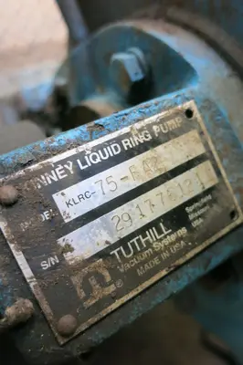 1.5x1.5 Tuthill-Kinney KLRC-75-FA2 Liquid Ring Vacuum Pump, 5 HP