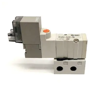 SYJ324-5LOZ-M5 | SMC  3-Port 2-Position Solenoid Valve M5 Base Mounted 24VDC - Used