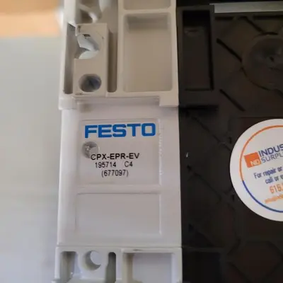 Used FESTO FESTO CPX-EPR-EV 195714 PANEL C4 677097 & CPX 197330 D602 P60065 Parts (Hydraulics and Pneumatics) | ND Industrial Surplus #1219109