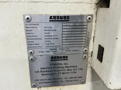 Used 1999 ARBURG 221 KS 350100 Injection Molding Machines Ohio US | HGR 24 #1314756