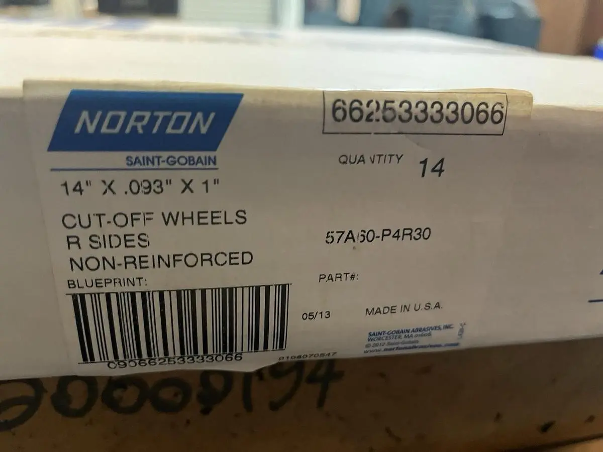 New | in-Stock NORTON 57A60P4R30 Cutting Wheels Ohio US | Surplus Asset Holdings #1520408