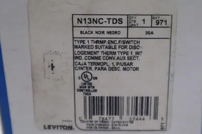 NEW OPEN BOX Leviton N13NC-TDS Type 1 Enclosure STOCK K-2879