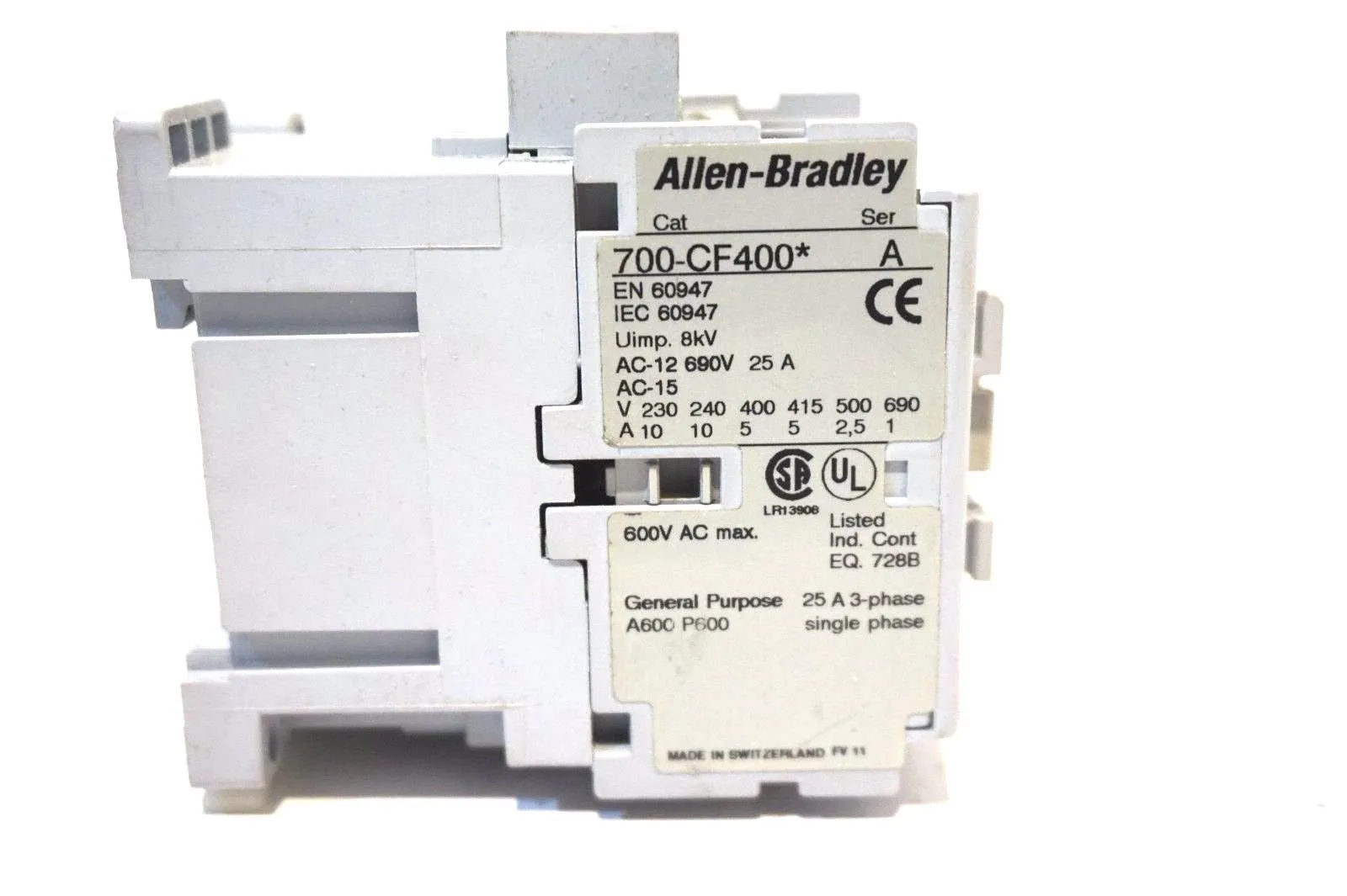 USED ALLEN BRADLEY 700-CF400* CONTACTOR 110/120 V 50/60 HZ SER.A 700CF400