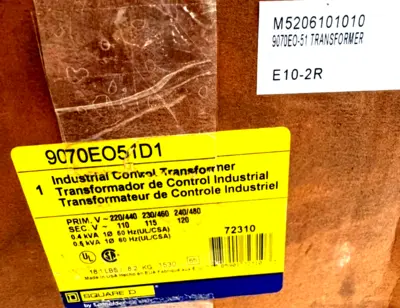 NEW SQUARE D 9070EO51D1 INDUSTRIAL CONTROL TRANSFORMER