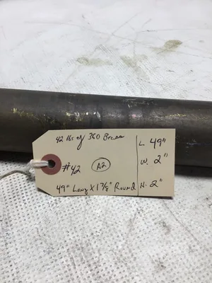 Machined 360 Brass; Lathe Stock; 49″ X 1 7/8″ Round