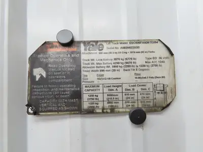 Curtis 1254C-4506 Forklift DC Motor Speed Controller 24-36V Off ESC030FAN36TE094