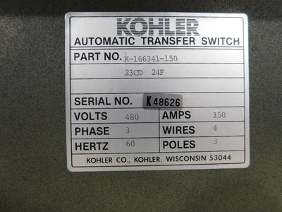 Used Kohler 100RZ272 Generators Ohio US | Equipment Recovery Corp. #1329904