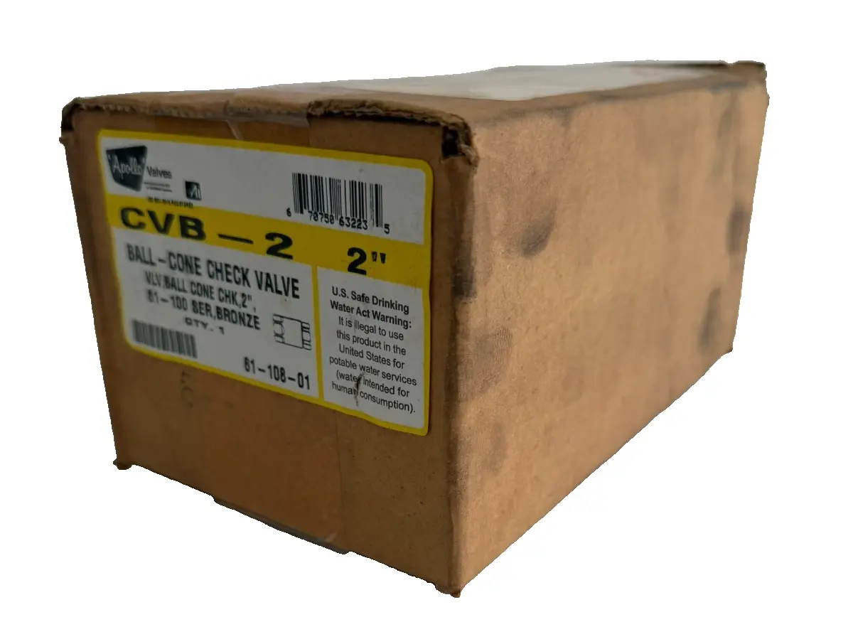 NEW APOLLO VALVES 61-108-01 BALL-CONE CHECK VALVE CVB-2 2" 6110801