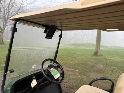 (1) 2015 E-Z-Go golf cart with a Kawasaki gas engine, includes canopy, ball cover, club cover, fold-...