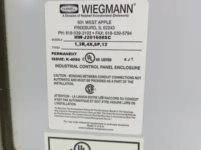 Wiegmann HW-J201608SC Fiberglass Electrical Enclosure Box 20x16x8" 3R Raintight