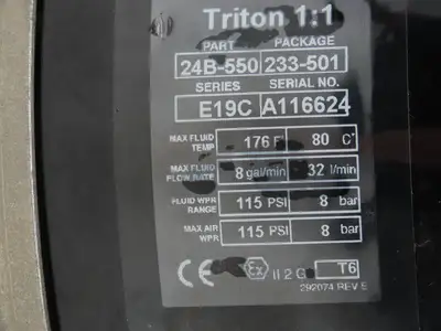 Graco 24B-550 Triton 1:1 Air Operated Diaphragm Spray Pump 115psi 8gpm