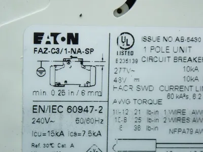 New | in-Stock EATON FAZC3/1NASP Circuit Breakers Ohio US | HGR 24 #802099