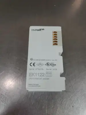 Used Beckhoff EK1122 2-Port EtherCAT Junction Module PLC Input & Output | Palmetto Automation #1148797
