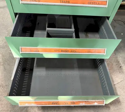 Vidmar Storage Cabinet, 8 Drawer, 30"W x 27-3/4"D x 59"H