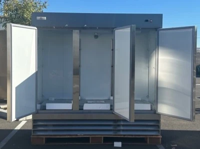 171-0363 81" 3 Door Stainless Steel Self Contained Freezer