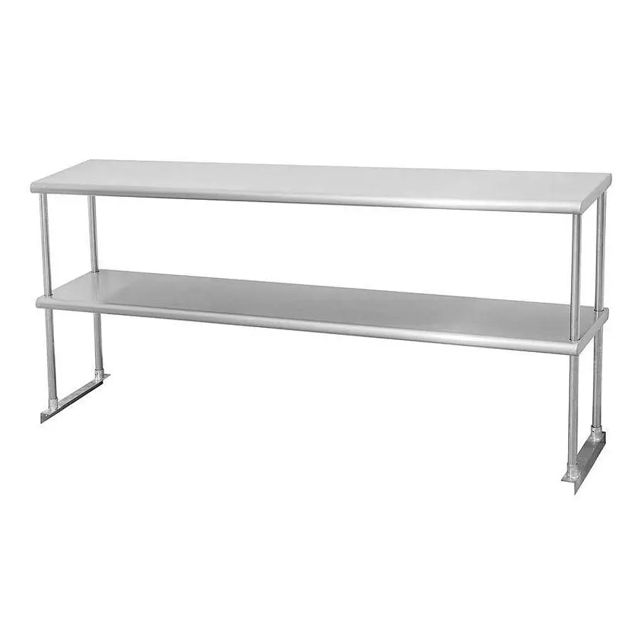 Elite Stainless Steel Double Deck Overshelf -14" Deep - Size: 72"