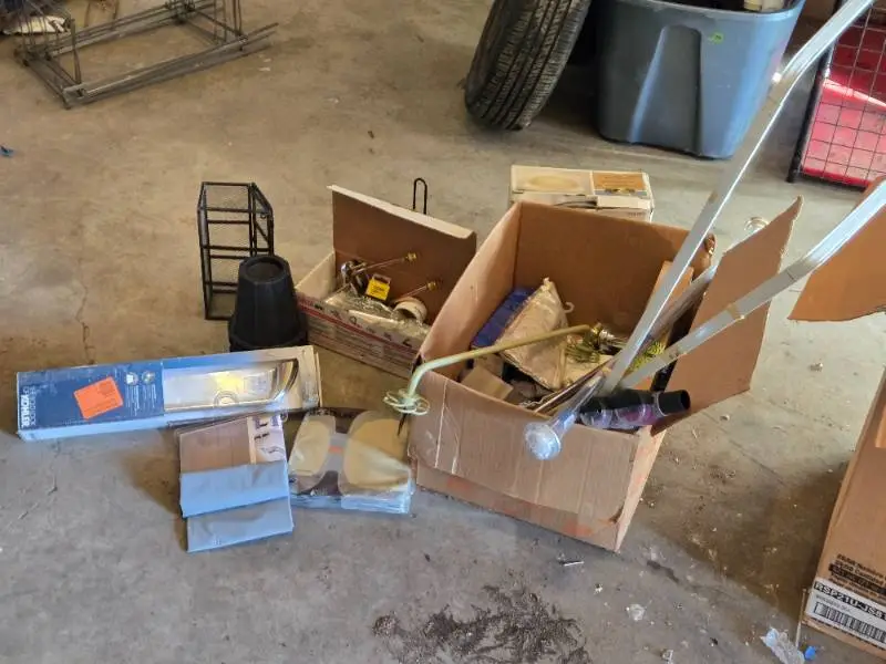 Plumbing and Home Improvement Items including Delta Faucet, Curtain Rods, and Shower Curtain - Conditions Untested