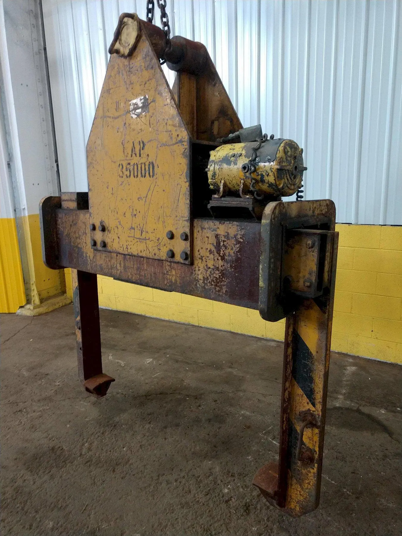 35,000 LB 17.5 TON X 18" TO 76" X 60"  OD BRADLEY CRANE MOTORIZED COIL GRAB: STOCK : STOCK 13234
