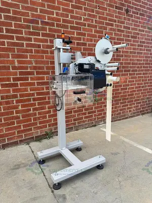 USED SATO S86-EX PRINT ENGINE W/ AL TECH ALCODE PRINT AND APPLY LABELLING MACHINE